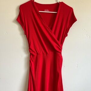 OGL Red Midi Dress NWT Size M Elegant Minimalist Stretch Dress